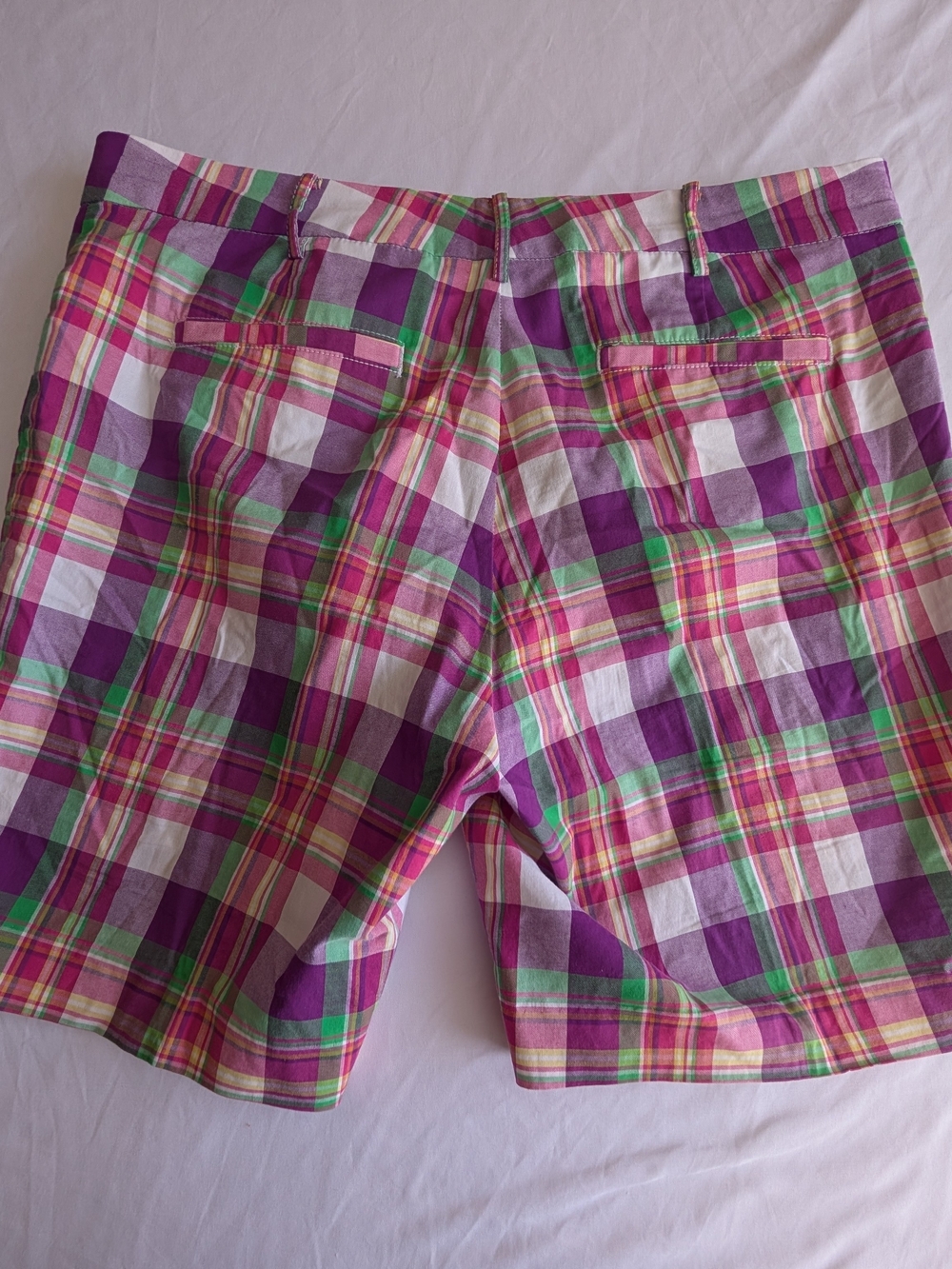 Lauren Ralph Lauren Plaid Cotton Shorts - Pink, Purple, Green - Picture 5 of 9